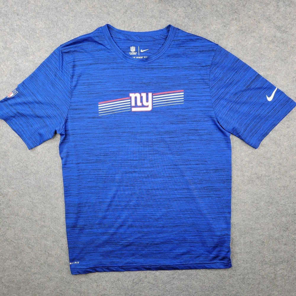 New York Giants Shirt Boys XL Blue NFL Football Nike Dri Fit Short Sleeve Tee